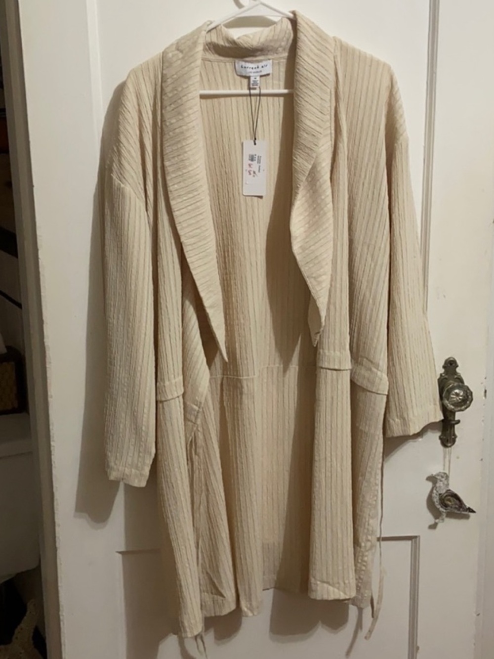 NWT Anthropologie Current Air long sleeve kimono style open Jacket cream M